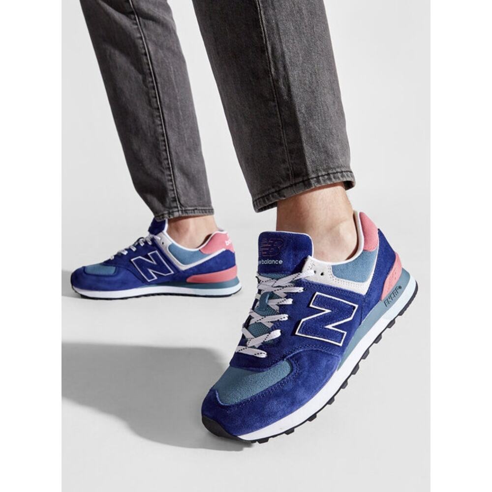 New Balance Menβs Athletic Active 574 Lightweight Lace Up Sneaker Size 11β Blue